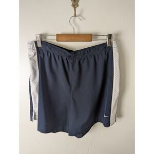 Nike Athletic Shorts Blue White Stripe Size M 4.5" Inseam